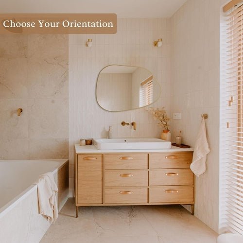 Asymmetrical Gold Wall Mirror — Wood Frame - lit&Co