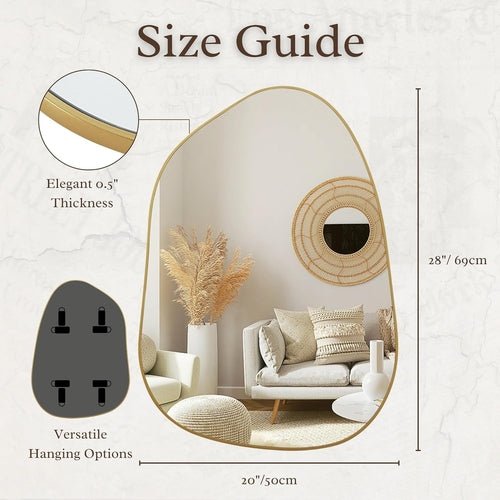 Asymmetrical Gold Wall Mirror — Wood Frame - lit&Co