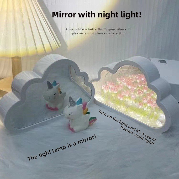 Cloud Tulip DIY Night Light with Mirror Base - lit&Co