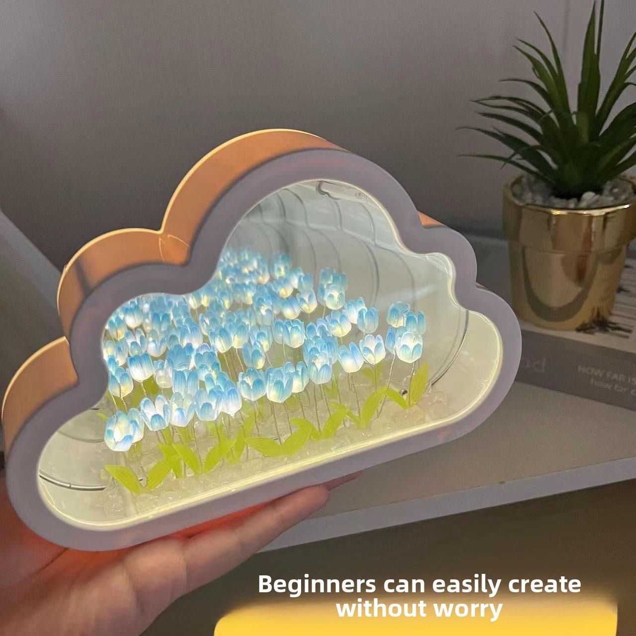 Cloud Tulip DIY Night Light with Mirror Base - lit&Co