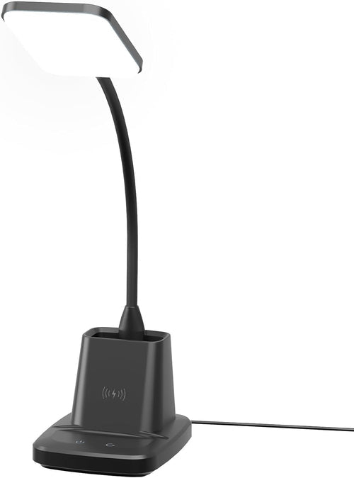 LED Desk Lamp with Wireless Charger — Matte Black - lit&Co
