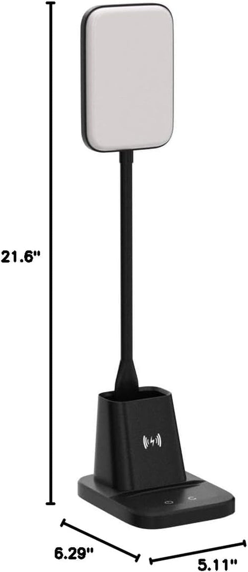 LED Desk Lamp with Wireless Charger — Matte Black - lit&Co