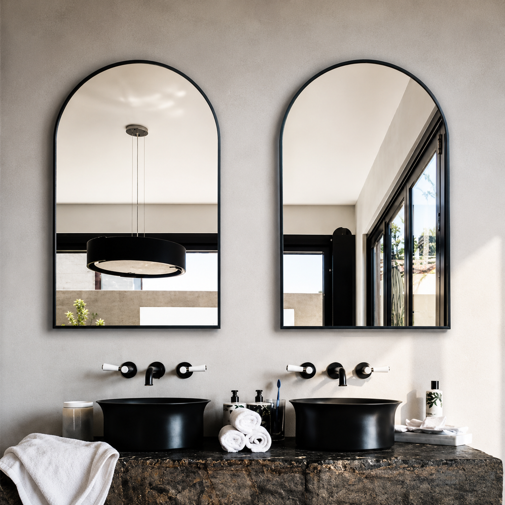 Arched Full-Length Mirror — Matte Black Frame