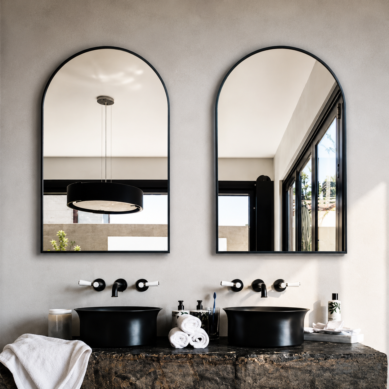 Arched Full-Length Mirror — Matte Black Frame